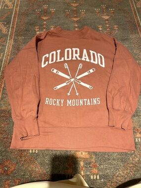 Abercrombie & Fitch Colorado Rocky Mountains Crewneck - Rusty Orange